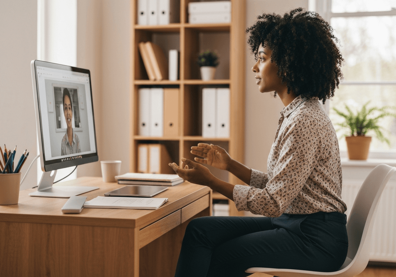 Instructor teaching live online class on LearnWise platform